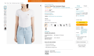 Pack de 2 camisetas Levi's Mujer por 14,34€