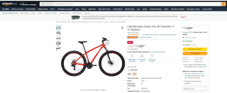 Bicicleta da Caloi, modelo Vulcan Aro 29 - R$ 1.089,90