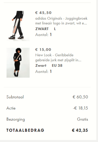 30% extra korting dmv code op de sale tot 70% bij Asos