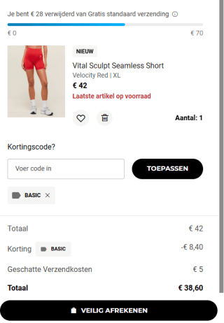 20% korting op je bestelling bij Gymshark