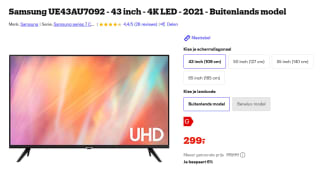 Samsung UE43AU7092 - 43 inch voor €299 bij Bol