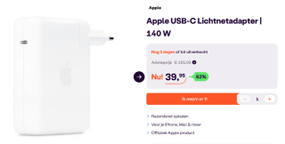 Apple Originele - 140W - USB-C Adapter -MacBook - Wit voor €39,95 bij ibood