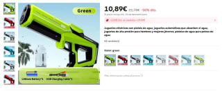 Pistolas agua eléctricas, succión automática de agua por 10,89€