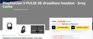 Sony PlayStation 5 Pulse 3D Headset voor €64,95 bij GameMania