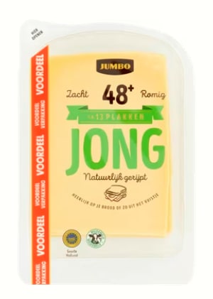 Jumbo 48+ Jong Kaas Voordeelverpakking 400g 1+1 gratis bij de Jumbo