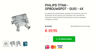 Philips Plafondspots Titan voor €39,95 bij Dagknaller