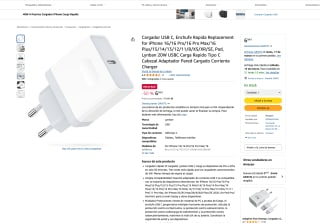 Cargador USB C de Carga Rápida 20W por solo 6,99€