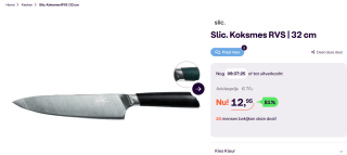 Slic. koksmes met opbergkist voor €12,95 bij Ibood