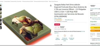 Seagate Boba Fett Drive FireCuda Disco Duro Externo 2TB por $999