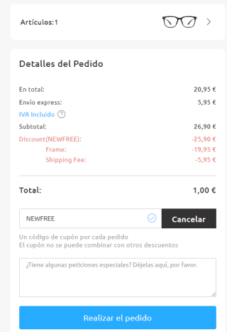 Gafas graduadas por solo 1€ en FIRMOO para nuevas cuentas