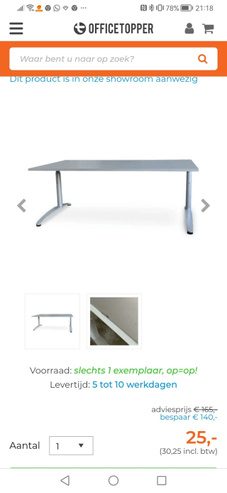 Bureau grijs met geborsteld aluminium kleur