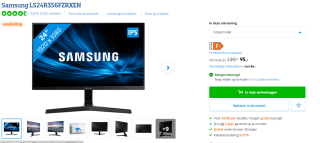 Samsung Full HD monitor LS24R356FZRXEN voor €95 bij Coolblue