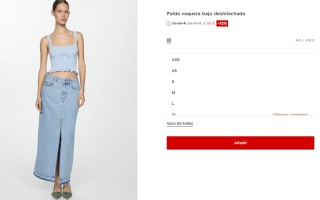 Falda vaquera con bajo deshilachado para Mujer por 9.99€