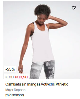 Hasta 55% dto en Reebok