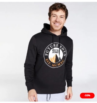 Sudadera marca Jack and jones para hombre roja o negra por 8,99€