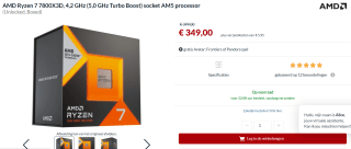 AMD Ryzen 7 7800X3D voor €349 bij Alternate