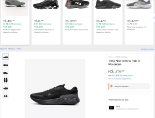Tênis Masculino da Nike, modelo Renew Ride 3 - R$ 319,99