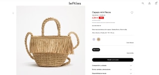 Capazo infantil con flecos efecto rafia color malva o natural por tan sólo 2,99€