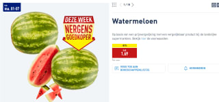 Hele watermeloen €1,69 bij de Aldi
