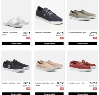 Ofertas hasta 75% descuento Timberland moda para todos calzado y ropa