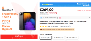 XIAOMI Pad 7 - 11.2 inch - 256 GB voor €269 bij Aliexpress
