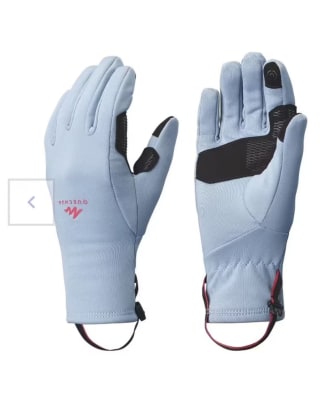 Guantes térmicos de montaña y nieve táctiles Niños Quechua SH500 Azul claro por solo 5,99€
