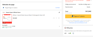 Xiaomi Robot Vacuum Mop S12,Navegación láser LDS por 141,04€