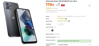 Móvil Motorola Moto G23 8/128GB Gris Libre por 179€