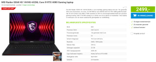 MSI Raider GE68 HX 14VHG-632NL gaming laptop voor €2499 bij Megekko
