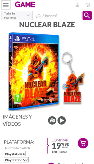 Nuclear Blaze PS4 por 19,99€.