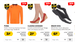 Mega Rebajas hasta 95% descuento en Deporte Outlet productos desde 0,36€