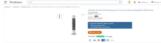 Ventilador de Torre con Temporizador EnergySilence 6090 Skyline. 45 W, 30'' (76 cm) marca Cecotec por 37,91€