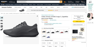 Zapatillas Niños Under Armour UA BGS Surge 3 por 25€