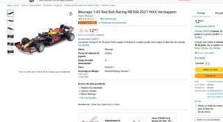 Bburago 1:43 Red Bull Racing RB16B 2021 MAX Verstappen por solo 12,99€