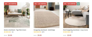 10% extra korting op binnen- en buitenvloerkleden tot 50% korting bij Volero