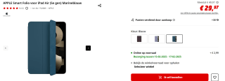 Apple Smart Folio voor iPad Air (5e generatie) - Marineblauw voor €29,97 bij de mediamarkt