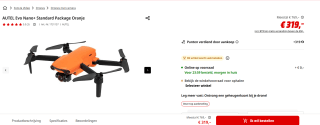 AUTEL Evo Nano+ Standard Package (oranje) voor €319 bij Mediamarkt