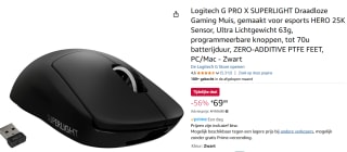 Logitech G Pro X Superlight draadloze gaming muis voor €69,99 bij Amazon