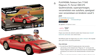 Playmobil Magnum, p.i. Ferrari 308 GTS Quattrovalvole voor €39,20 bij Amazon