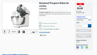 Robot de cocina Kenwood Prospero por 99.99€