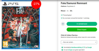 Fate/Samurai Remnant (PS5) voor €28 bij Nedgame