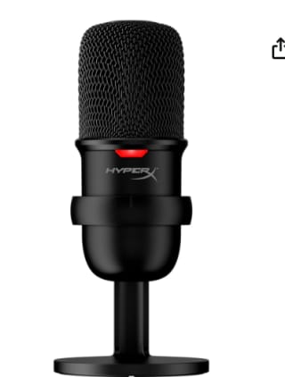 Micrófono de condensador USB para juegos, para PC, PS4 y Mac negro marca HyperX SoloCast por 30,99€