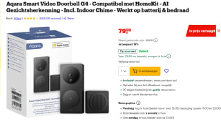 Aqara Smart Video Doorbell G4 voor €79,99 bij Bol.com