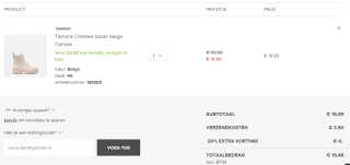 20% extra kassakorting op de sale van Ziengs