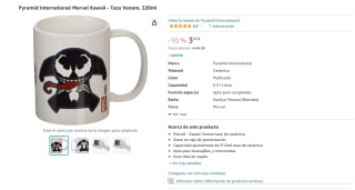 Taza Venom, 320ml marca Pyramid International, Marvel Kawaii por 3,63€
