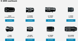 Tot €200 cashback op verschillende M.Zuiko cameralenzen bij OM System