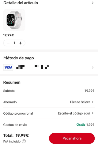 Reloj Inteligente HAYLOU S6 – Resistente al Agua IP68, Pantalla HD 2,01" por 19,99€