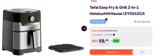 Tefal Easy Fry & Grill 2-in-1 Heteluchtfriteuse EY501D15 voor €59,95 bij iBood