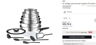 Tefal 15-delige pannenset Ingénio Émotion voor €129,79 bij La Redoute