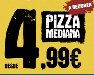 Pizza mediana 2 ingredientes por 4,99€ a recoger Dominos Pizza